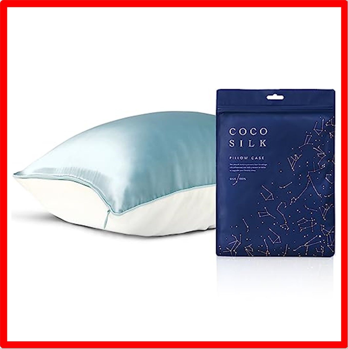 【匿名配送】 ファスナー/50×70cm_グリーン [COCOSILK] シルク 枕カバー 25匁 ファスナー 50×70 片面 シルク100％ 6Aランク O