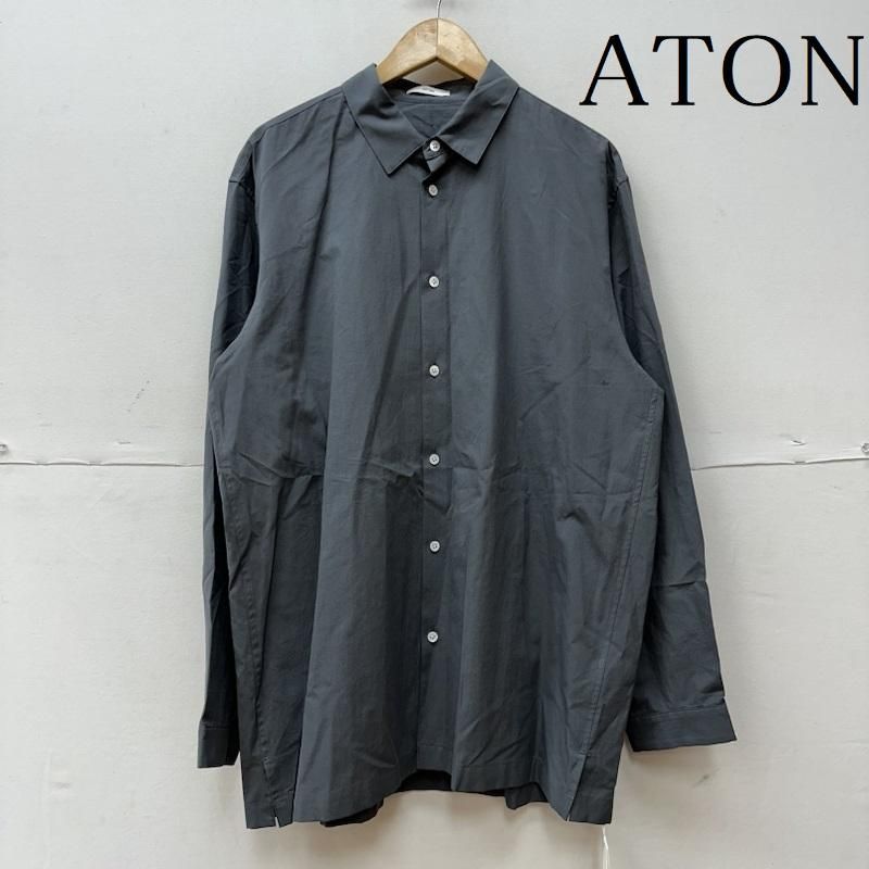 ATON エイトン シャツ、ブラウス 長袖 SHAINK BROAD 長袖 シャツ