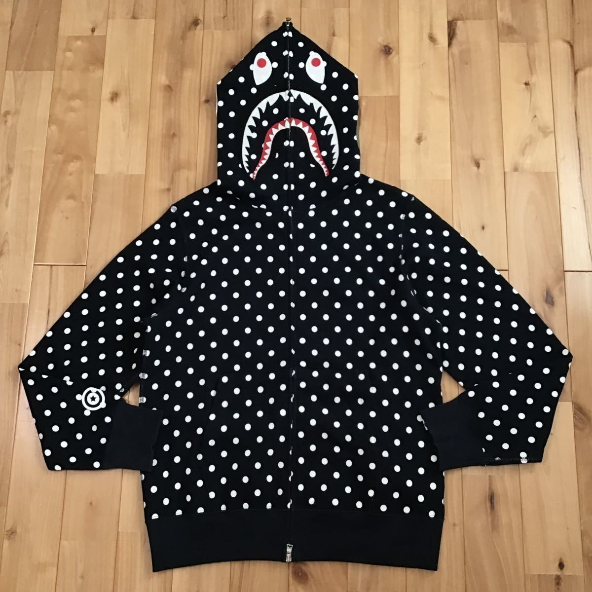 ドット シャーク パーカー Mサイズ ダークネイビー Dot shark full zip hoodie a bathing ape BAPE エイプ ベイプ アベイシングエイプ