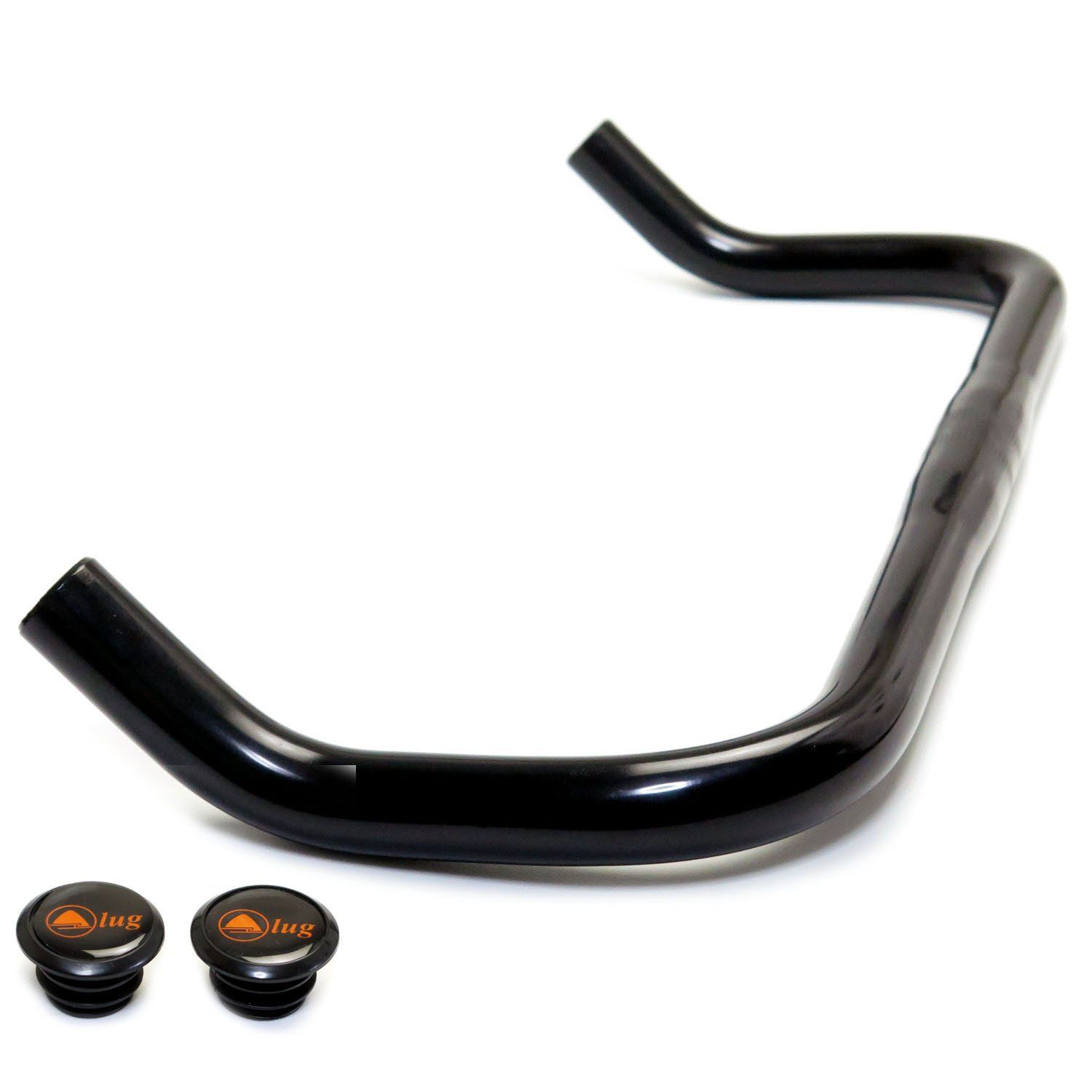 【在庫処分】(01 22.2mm バー バー 25.4mm クランプ ブラック) 410mm 幅 フラット/ハンドル ブルホーン 合金 アルミ