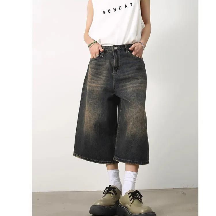 デニムパンツ 7分丈 ショートパンツ ジーパン ワイドパンツ