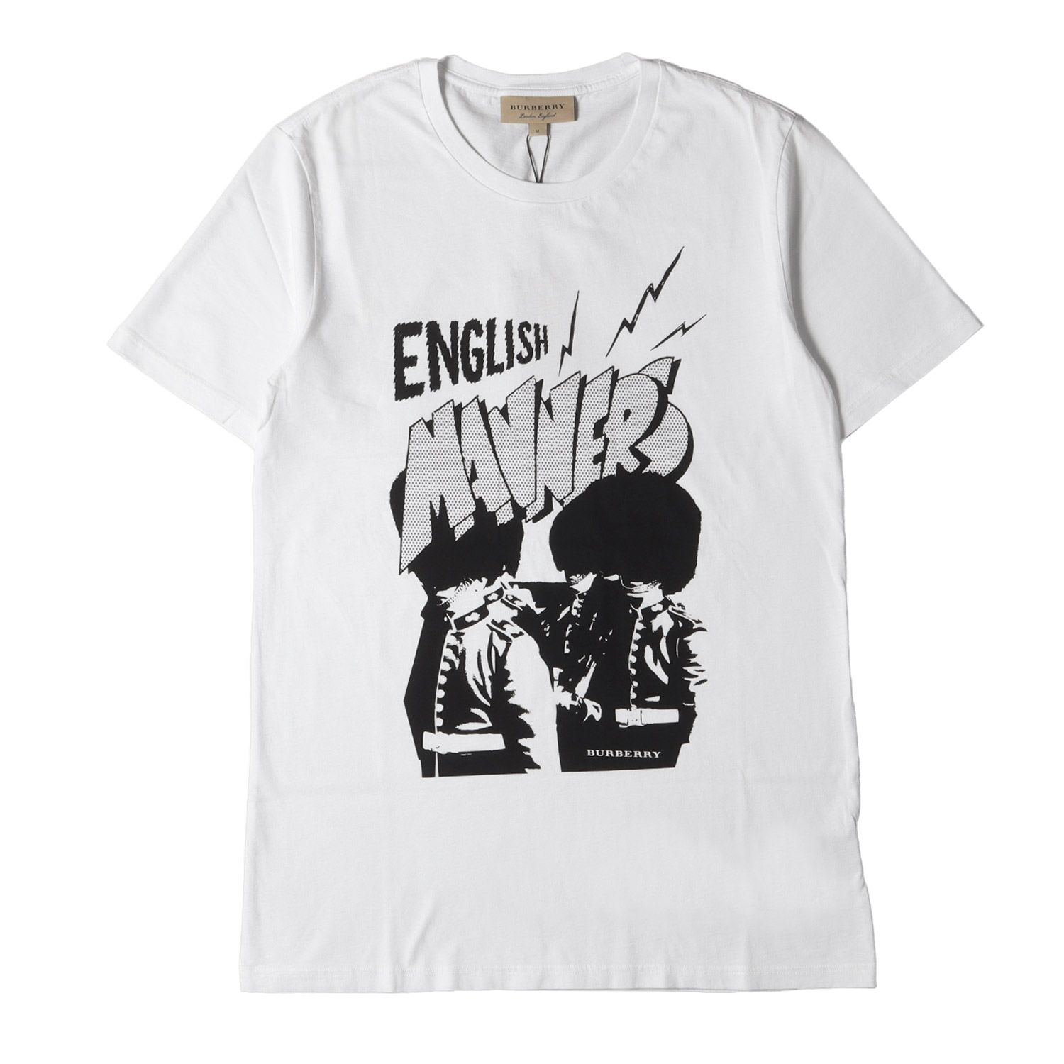 新品 BURBERRY バーバリー Tシャツ サイズ:M フロント グラフィック ロゴ プリント クルーネック 半袖Tシャツ ホワイト 白 トップス  カットソー【メンズ】 - メルカリ