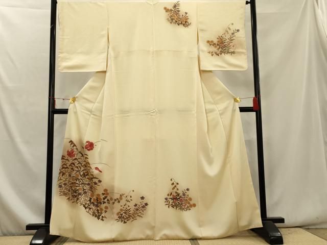 平和屋着物●訪問着　手描き　枝木文　暈し染め　正絹　逸品　AABE0028cs 平和屋着物□訪問着 手描き 枝花文 暈し染め 正絹 逸品 AAAY9166cs