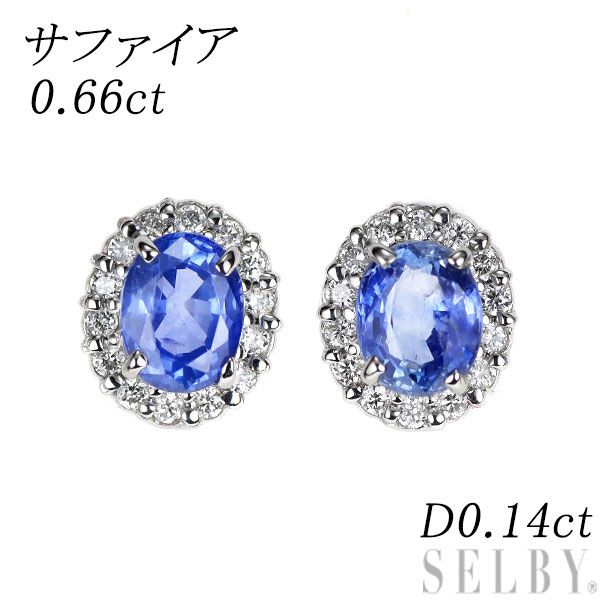 【27-13】サファイア　ダイヤ　ピアス（片方）S0.35ct D0.15ct 27-13】サファイアダイヤピアス（片方）S0.35ct D0.15ct