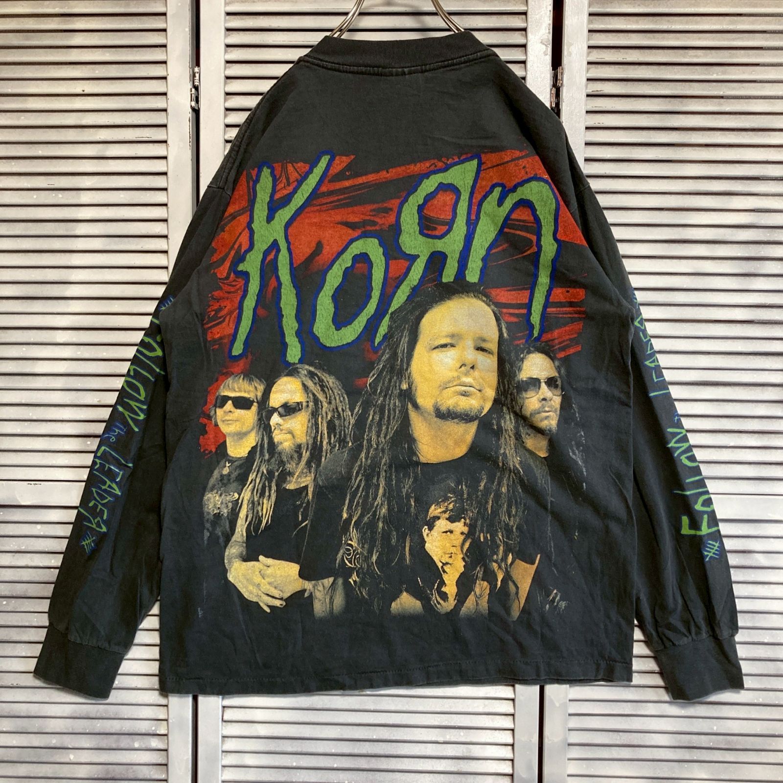 mm] BFMG バンド Tシャツ 長袖 ロンT 古着 黒 コーン KORN