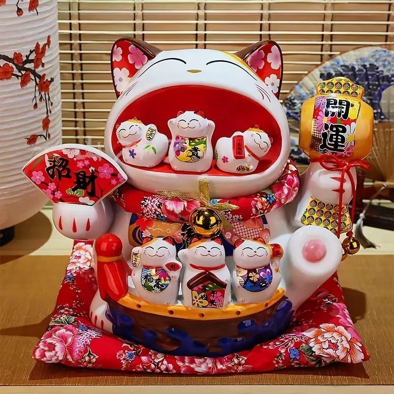 貯金箱 招き猫 ねこ ネコ 置物 オブジェ 財運 金運 開運 運気アップ スピリチュアル 瞑想 禅 幸運 開運 浄化 幸運 開運 厄除け リビング イ