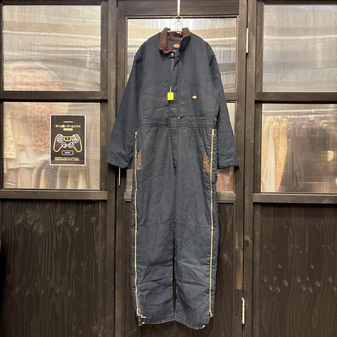 ディッキーズ Dickies オールインワン 中綿 オーバーオール ツナギ 作業着 ワーク ブルー 青 藍色 ネイビー 紺色 BLUE NAVY 長袖
