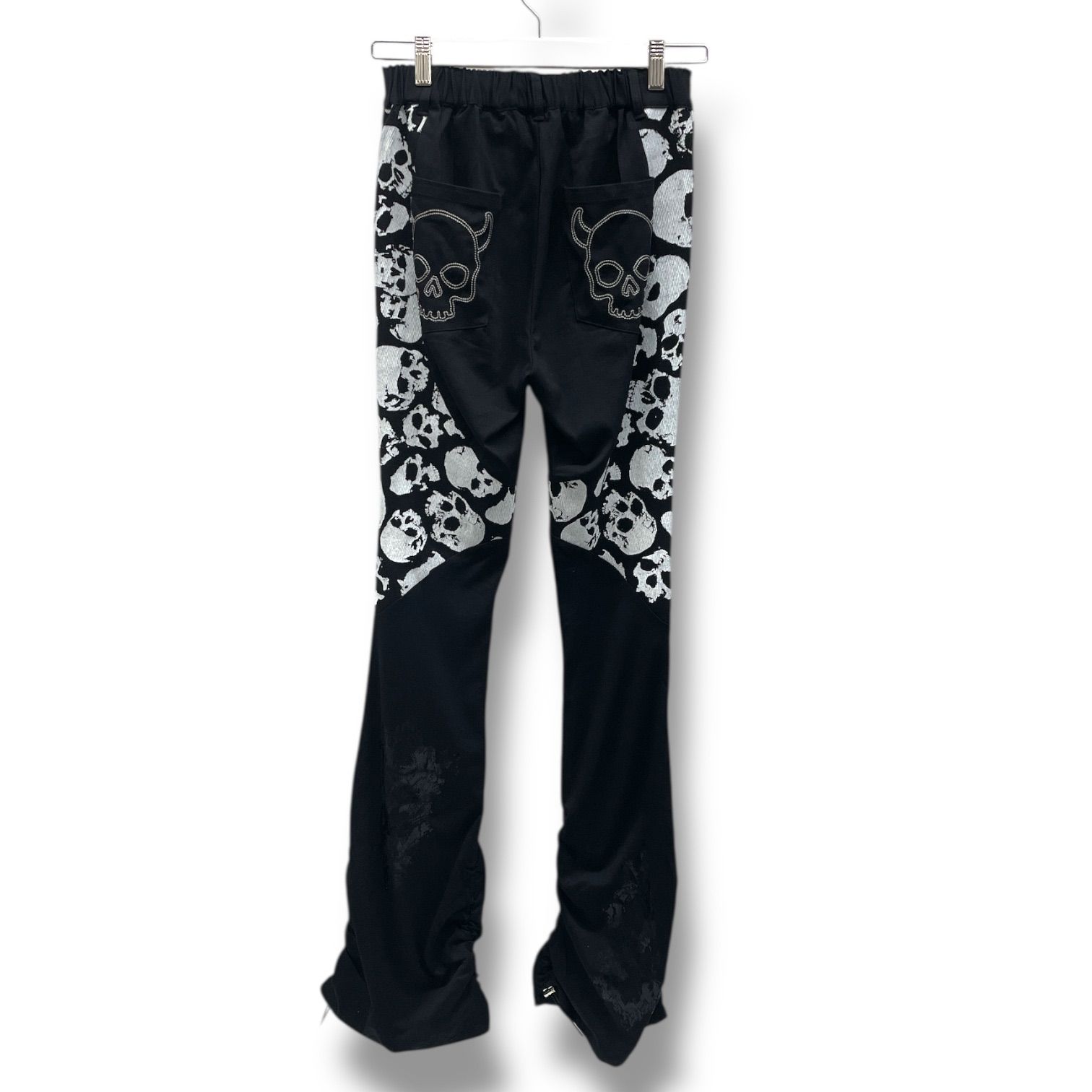 GAMCHU ガムチュ シャーリングフ 裾レギンス フ パンツ スカル ドローコード ウィメンズ GAM25-024 黒 白 ブラック ホワイト フリーサイズ レディース メンズ 通年 ゴーゴー古着久喜倉庫店 No.1320