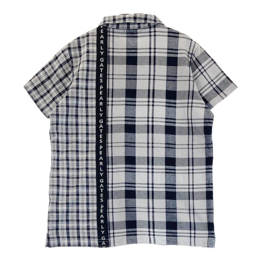 サイズ 2 PEARLY GATES パーリーゲイツ 半袖ポロシャツ チェック柄 ネイビー系 240101529646 ゴルフウェア レディース ストスト