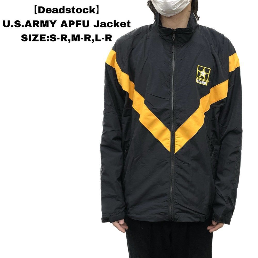 USA　U.S.ARMY ナイロントレーニングジャケット　L-R 黒×黄メンズ