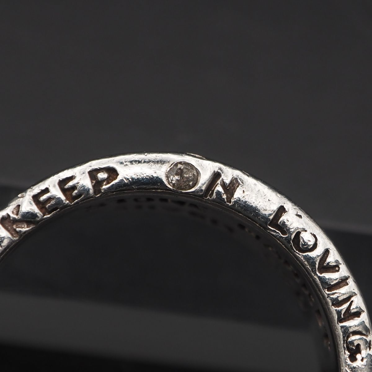 J026 Stone market SILVER950刻印 リング ダイヤモンド 彫刻