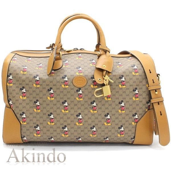 DISNEYI×GUCCI グッチ×ディズニー ボストンバッグ ミッキー GGスプリームキャンバス ユニセックス 547953 GUCCI 旅行鞄 お出かけ プレゼント トラベルバッグ 旅行かばん ゴルフ場 大容量 レザー 丈夫 人気