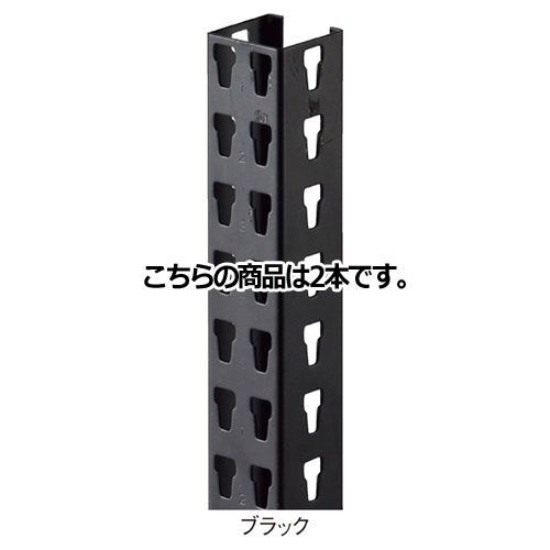 ストレージシェルフ 支柱セット ブラック H210cm 2本 61-67-10-4 