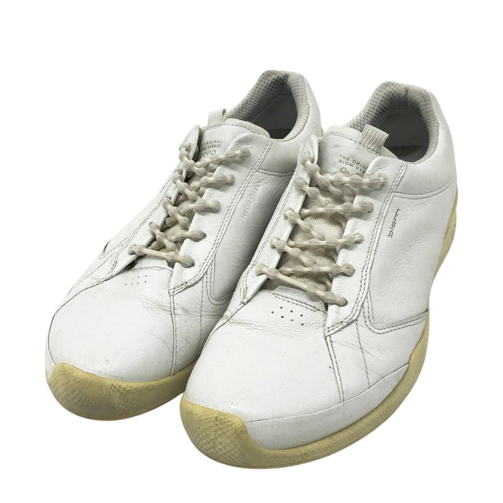 ecco エコー 131654 01007 BIOM HYBRID スパイクレス ゴルフシューズ  ホワイト系 EU44 [240101544297] ゴルフウェア メンズ ストスト ecco エコー 131654 01007 BIOM HYBRID スパイクレス ゴルフシューズ