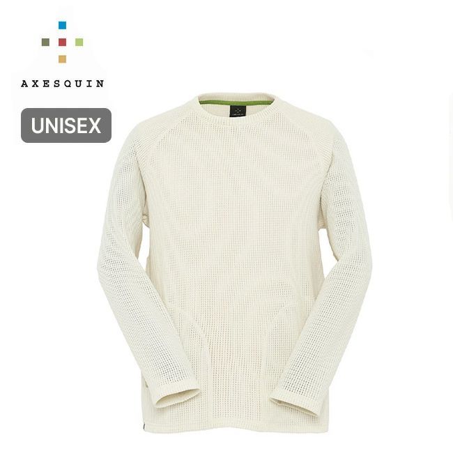 AXESQUIN アクシーズクイン ベンチレーションニットLS Tee 11124 ボーンホワイト