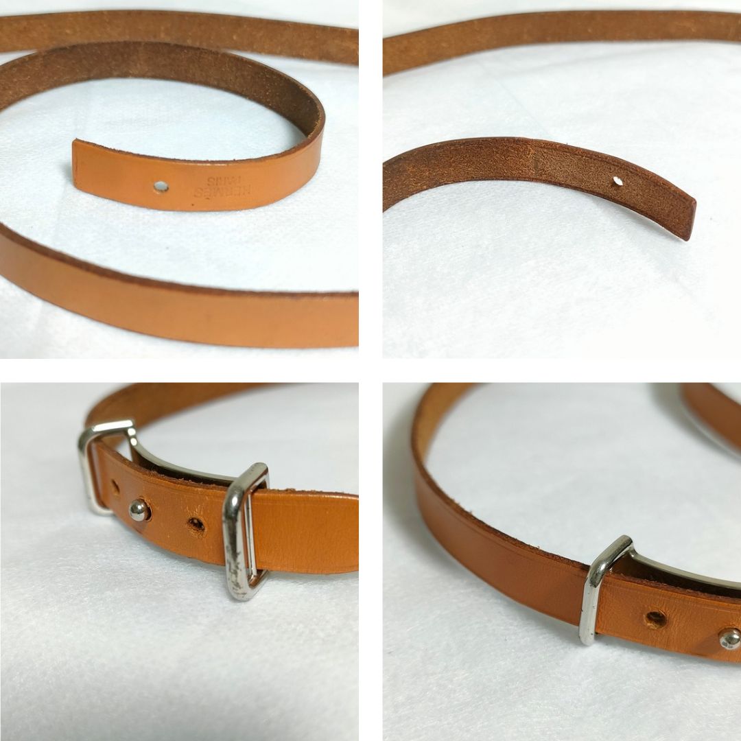 HERMES 2406602513 ＃ HERMES エルメス レザー アピ2 ブレスレット メンズ ブラウン チョーカー シルバー金具 ケース付き  | www.leissafeitosa.com.br - エルメス