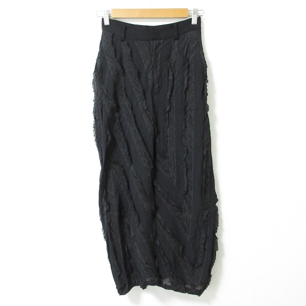 25SS TODAYFUL トゥデイフル Sheer Jacquard Trousers シアージャガード トラウザーズパンツ サイズ36 ブラック レディース 古着
