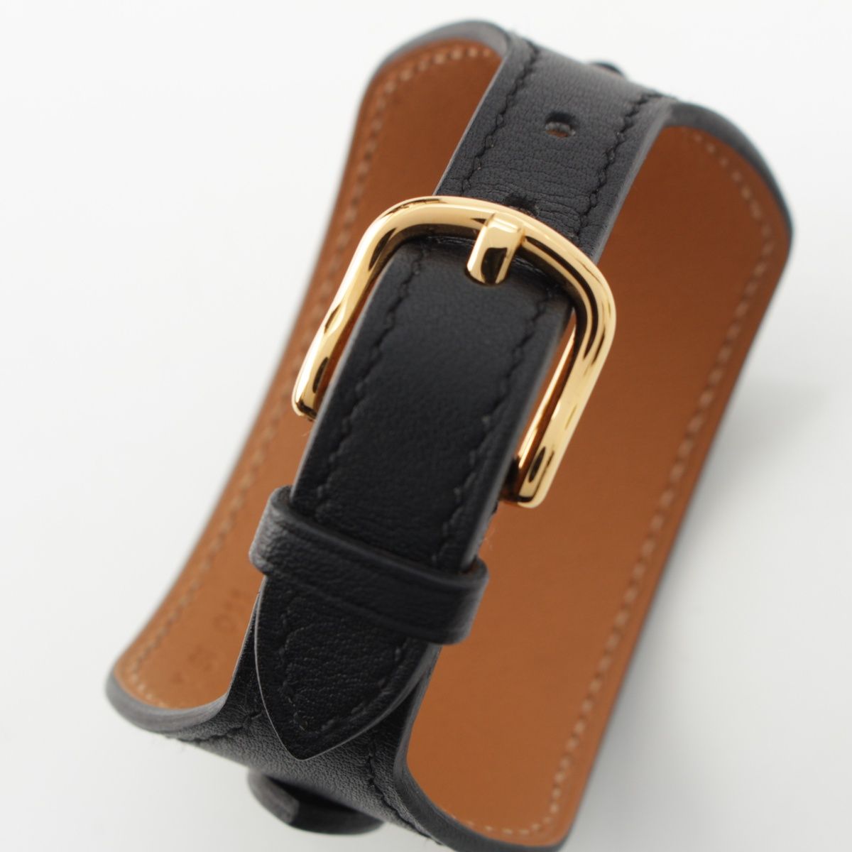 エルメス Y刻 レザー ホースビット ブレスレット バングル スイフト  