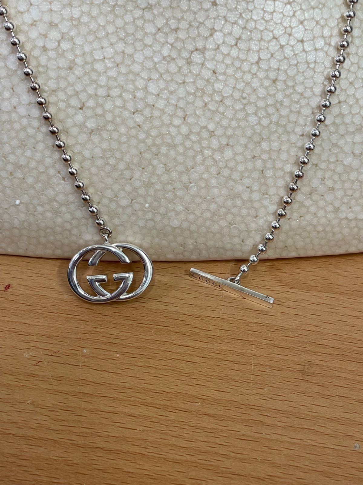 □グッチ GUCCI 925 ダブルG ボールチェーン ネックレス A25-2239