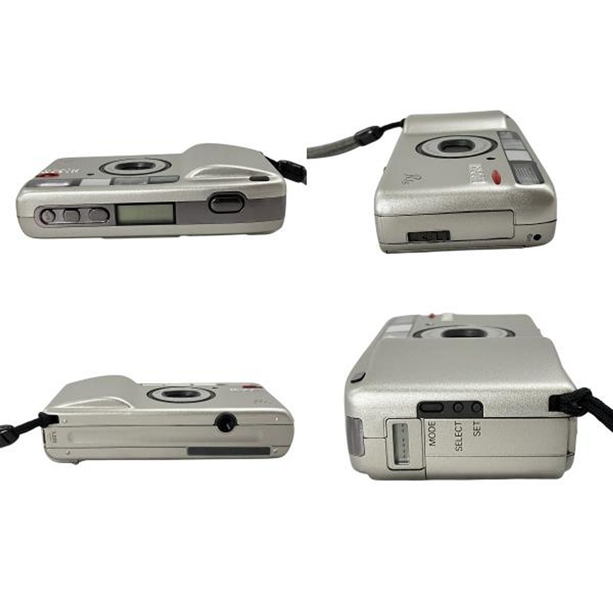 s シルバーコンパクトフィルムカメラ