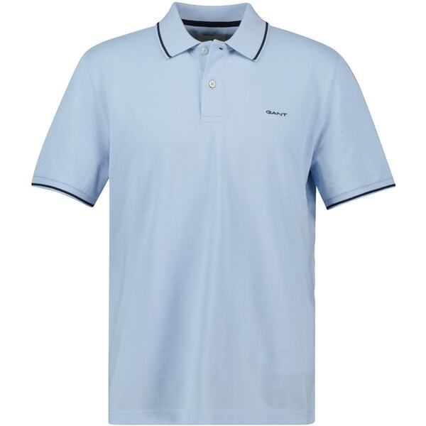 【送料無料】 ガント メンズ ポロシャツ トップス TIPPING SS PIQUE POLO WHITE S Fresh Blue