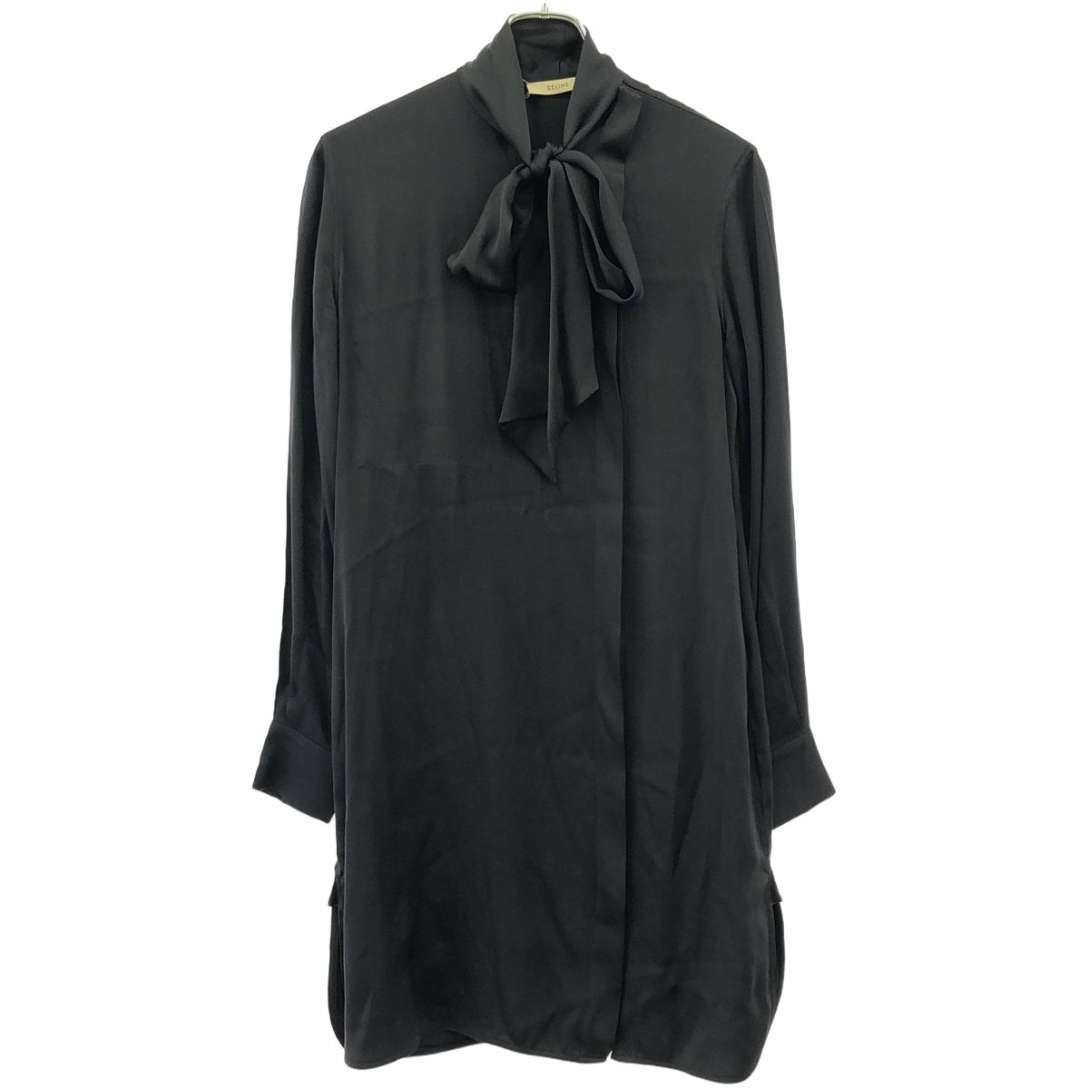 CELINE セリーヌ by Phoebe Philo シルクボウタイシャツワンピース 2 6F41|2726 ブラック 38