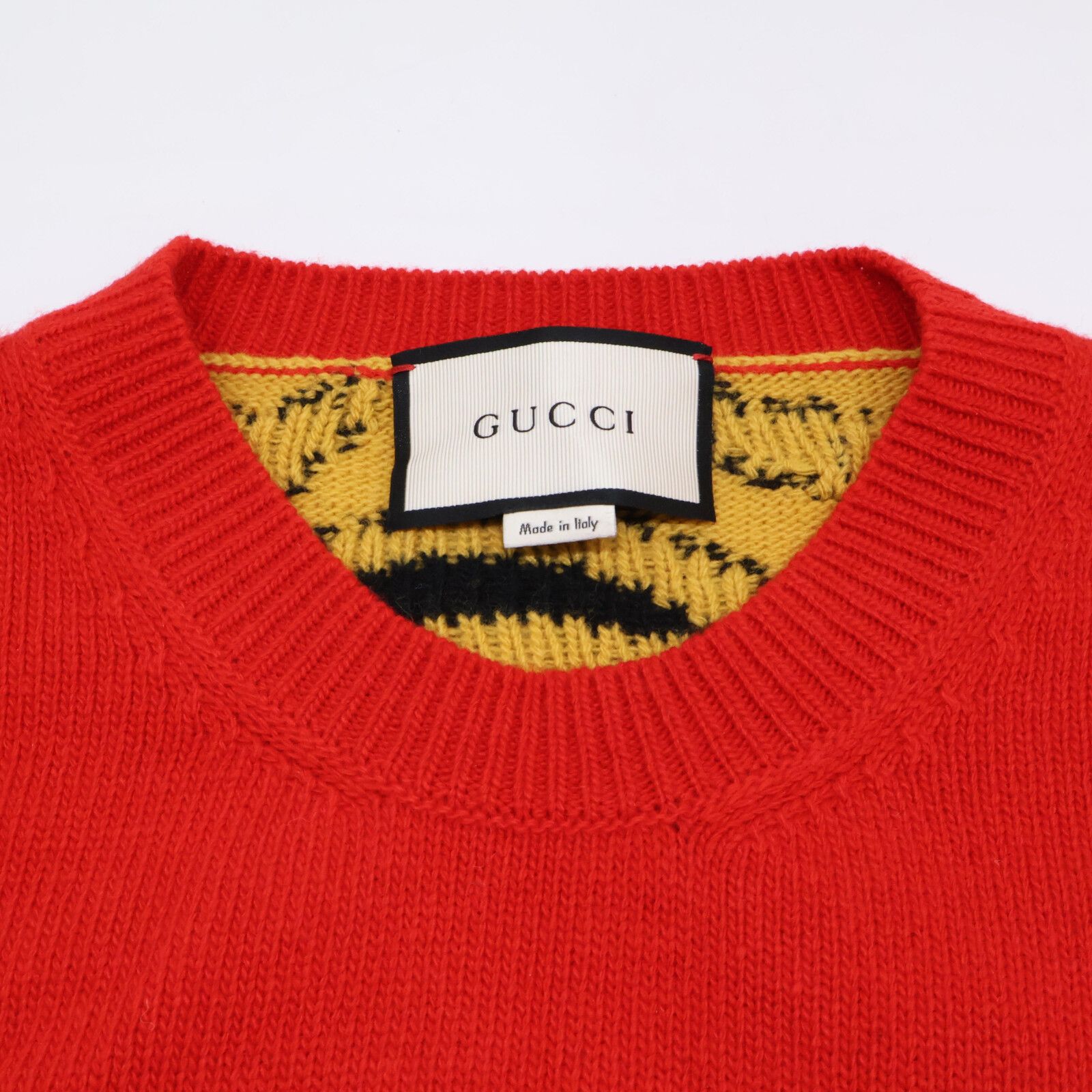 GUCCI グッチ ﾚｯﾄﾞ 439702 ｽﾇｰﾋﾟｰﾊﾞｯｸﾀｲｶﾞｰﾃﾞｻﾞｲﾝﾆｯﾄｾｰﾀｰ L 【公式通販】
