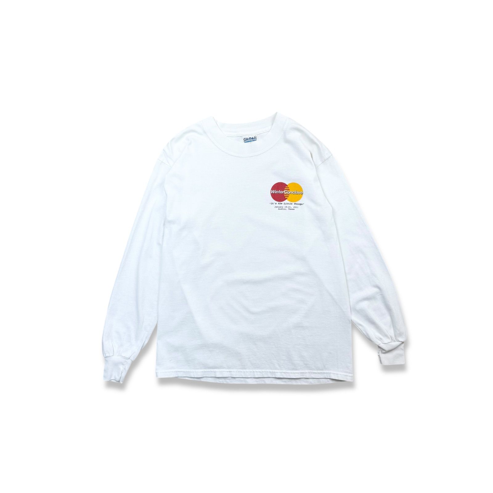 00s Y2K マスターカードパロディヴィンテージ長袖Tシャツ ロンT ジョーク グラフィック 企業系 ビンテージ