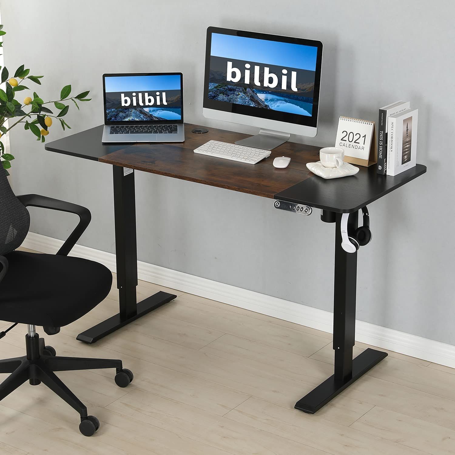 BilBil デスク パソコンラック つくえ 電動昇降式 机 電動式