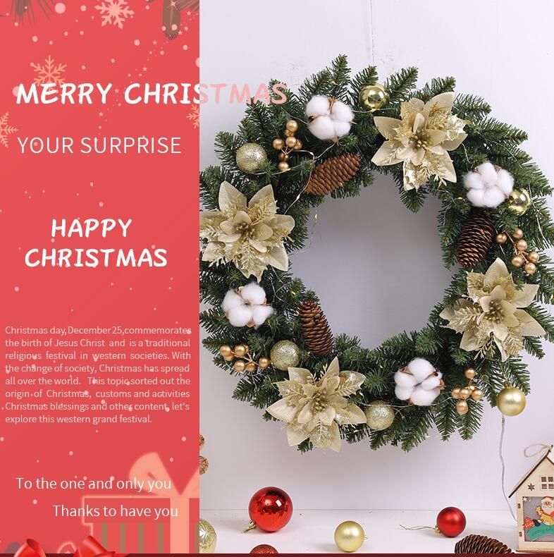 クリスマスリース 北欧 玄関 おしゃれ クリスマス飾り LED付き