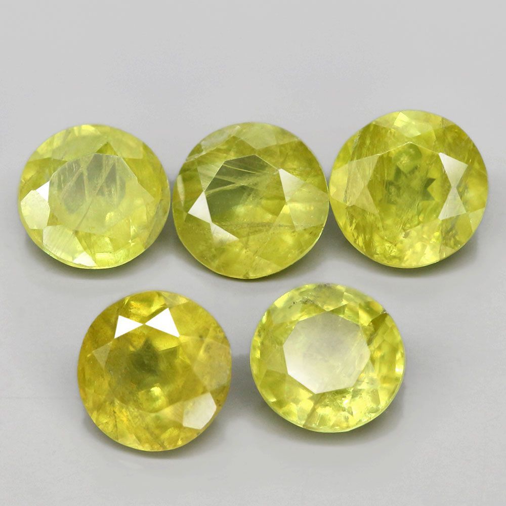 マダガスカル産スフェーン ルース 約1.7ct 天然スフェーンルース 5個組 1.48ct:0748】非加熱 マダガスカル