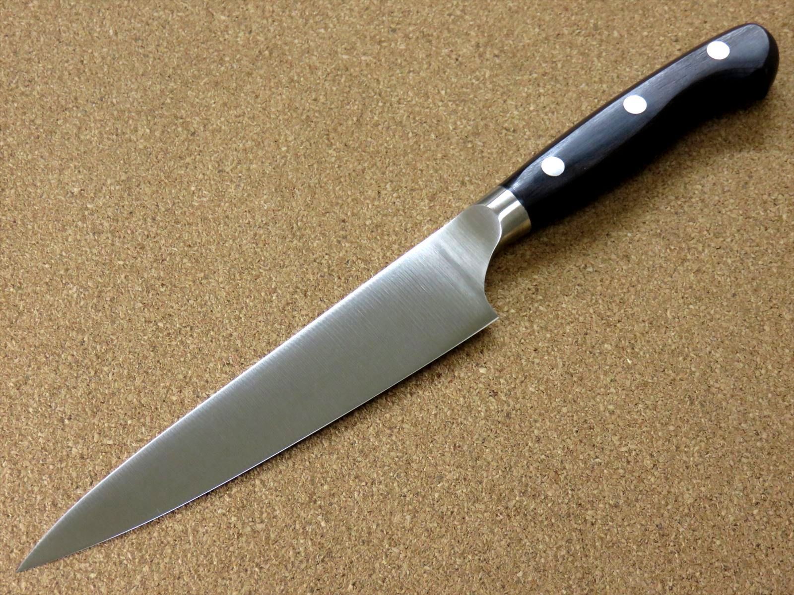 関の刃物 ペティナイフ 13cm (130mm) PRO-M モリブデンスチール 1K-6 鍔付一体型包丁 両刃 小型ナイフ 果物包丁 野菜 皮むき  日本製 - メルカリ