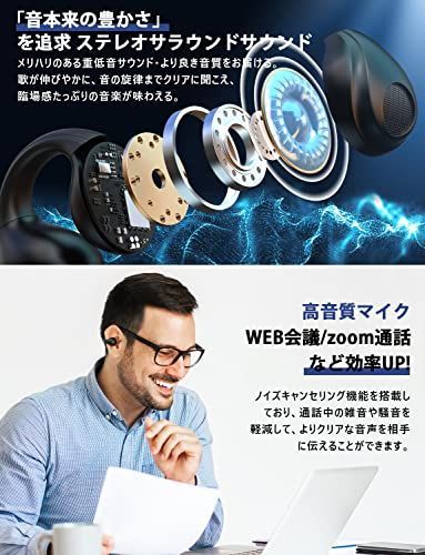 ストア 2023年業界初 イヤーカフ型 イヤホンワイヤレスイヤホン 骨伝導