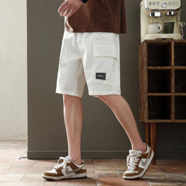 メンズ ファッション 服 男性用 オシャレ シンプル 大人 かっこいい ストリート ホワイト ワーク パンツ 夏 ゆったり ストレート  ストレッチ ウエスト カジュアル アウター 薄手 パンツ 