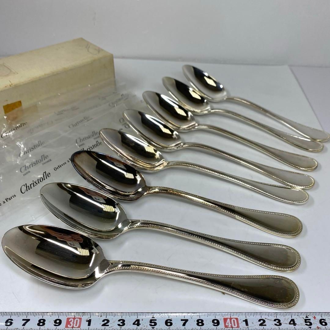 クリストフル パールディナースプーン 8点 751g 東な6-1012