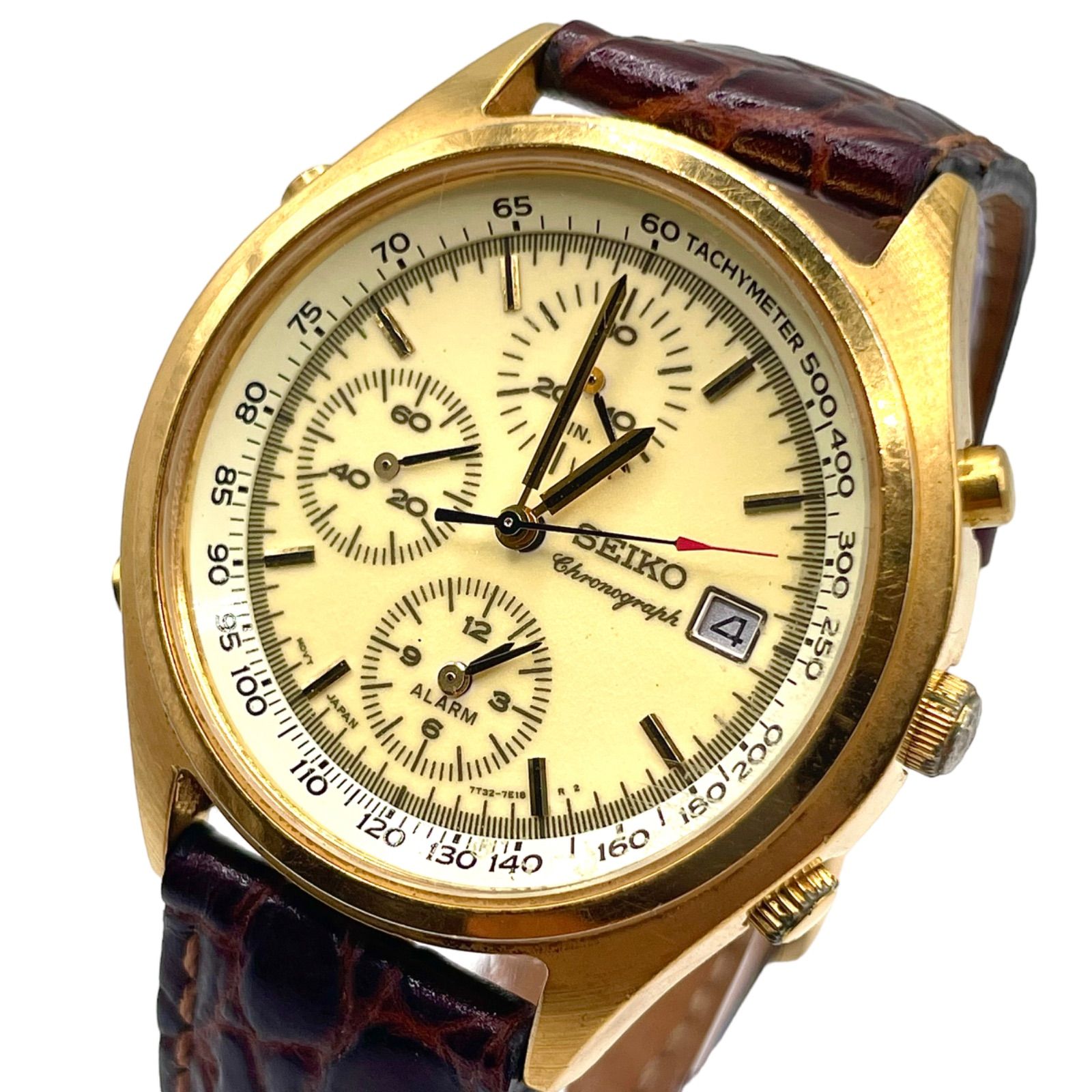 SEIKO セイコー 7T32-7C60 クオーツ時計 クロノグラフ アラーム機能 