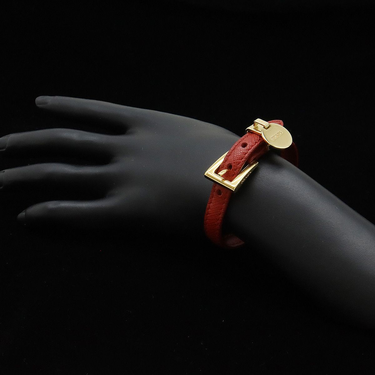 PRADA プラダ ベルトブレスレット サフィアーノ レザー レッド