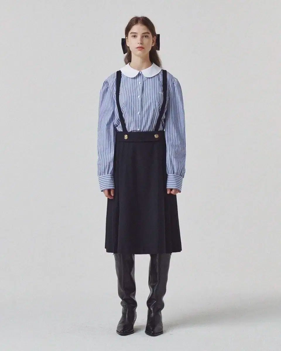 サスペンダー ウールスカート