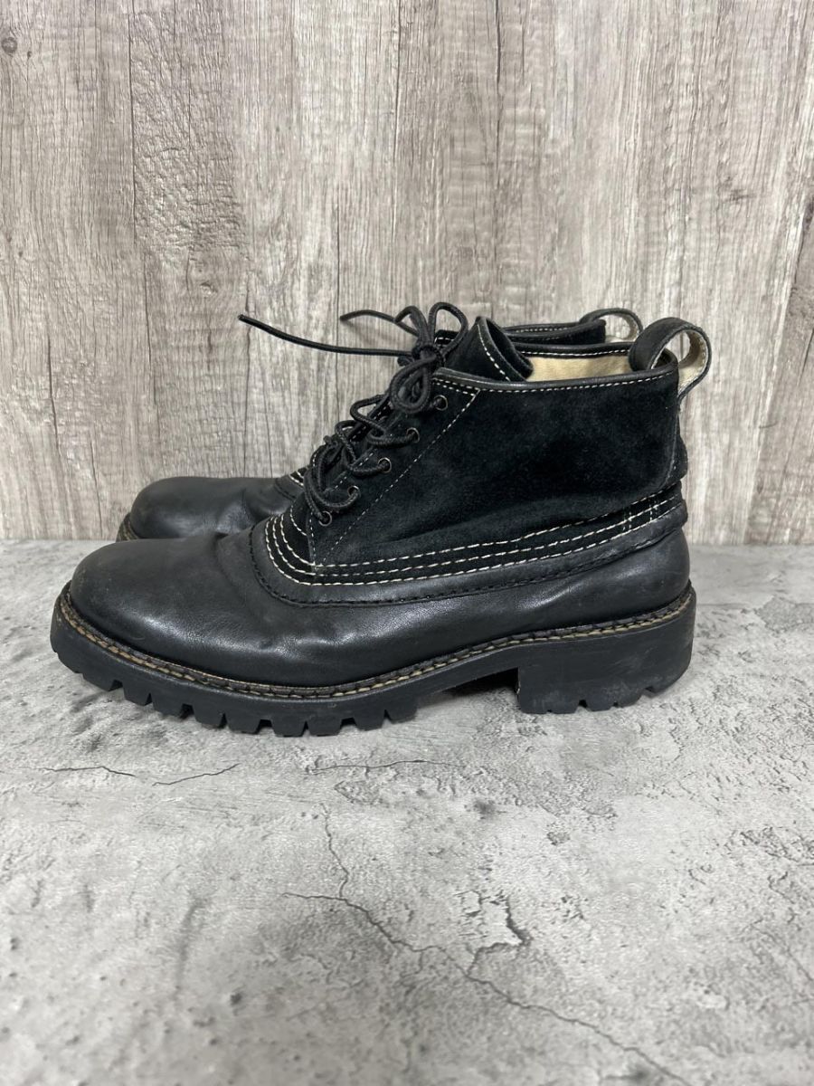 N.HOOLYWOOD レザー ビブラムソール レースアップ ブーツ size9 2分の1|黒 ◎メンズ