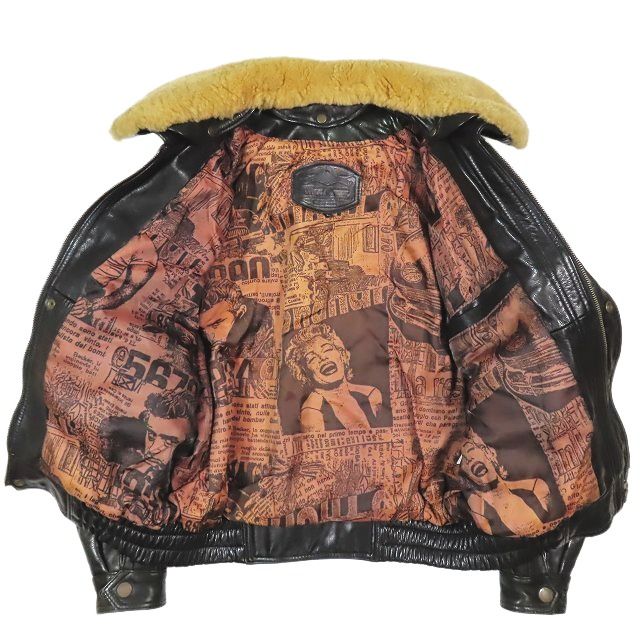 ウィンドアーマー WIND ARMOR 裏地総柄 レザー フライトジャケット