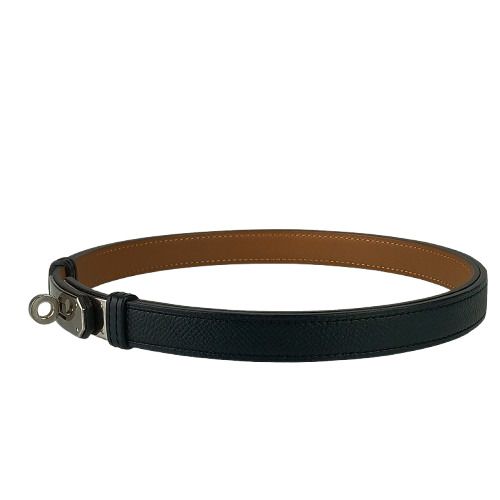 HERMES エルメス ケリー ベルト　黒 シルバー金具 HERMES エルメス ベルト ケリー ベルト - ブラック エプソン