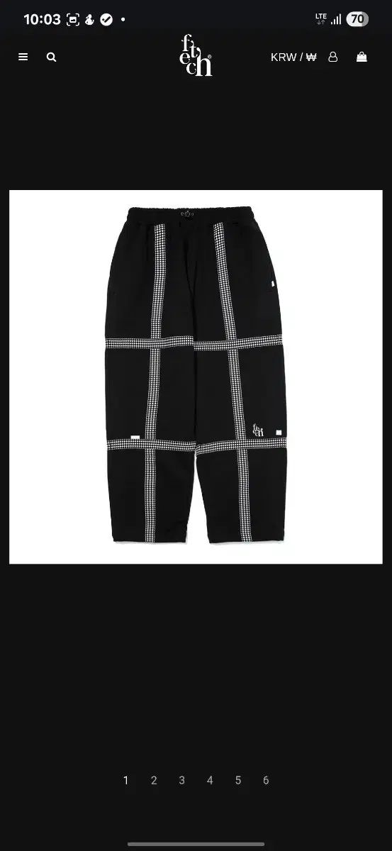 Fetch Sunday ブラック CHECK パータン トレーナー ズボン