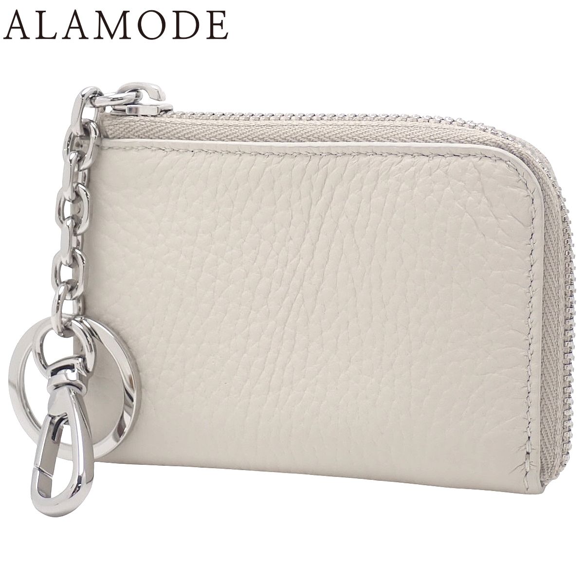 Maison Margiela メゾン マルジェラ キーリング ウォレット コインケース ミニ財布 カードケース 小銭入れ レザー オフホワイトアイボリー シルバー金具 SA1UI0012 ユニセックス 40802161336 アラモード