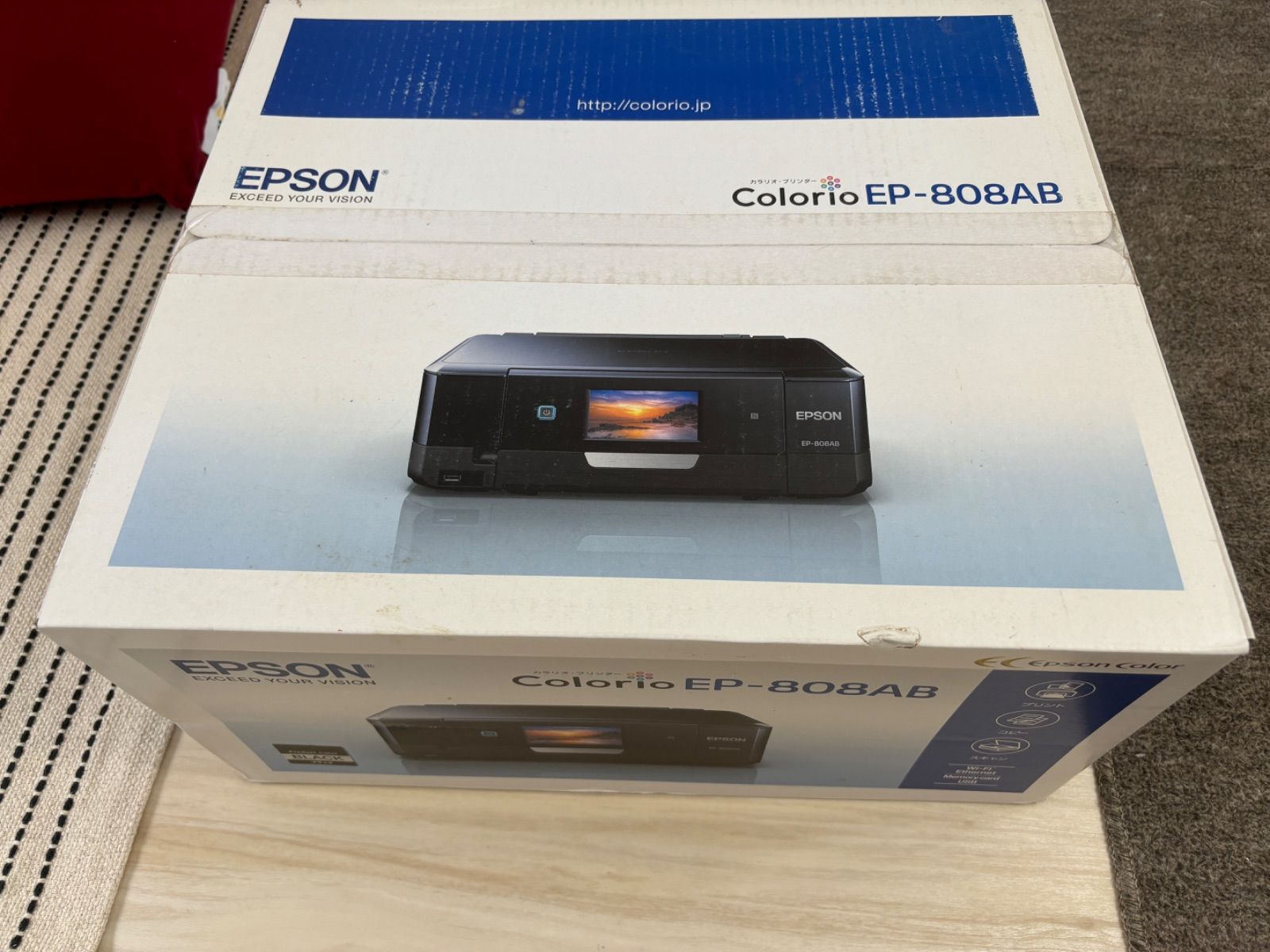 EPSON エプソンインクジェトプリンター EP-808AB「未開封＆未使用品」 動作未確認】EPSONインクジェットプリンターEP-808AB【エプソン】 2025