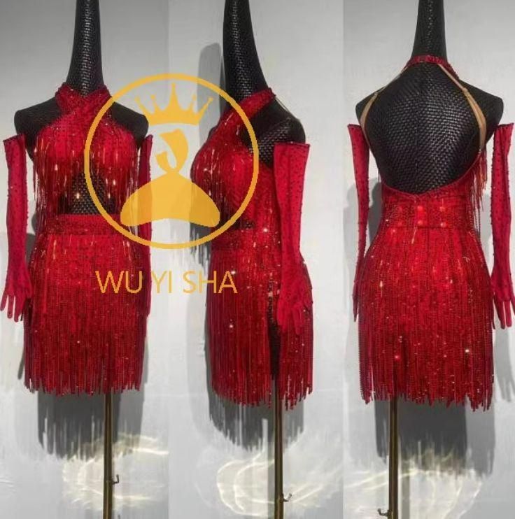 新品未使用オーダーメイド 社交ダンス衣装 ラテンワンピースドレス