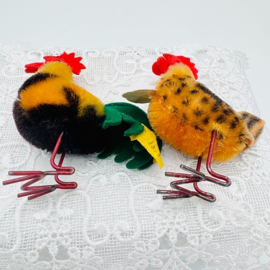 シュタイフ★Rooster&Hen★にわとりペア/雄鶏＆雌鶏/ルースター＆ヘン 送料無料☆シュタイフ☆Rooster&Hen☆にわとりペア/雄鶏＆雌鶏