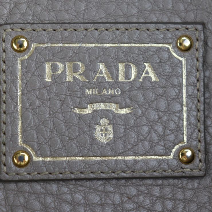 PRADA プラダ トートバッグ BN2865 レザー POMICE グレージュ系