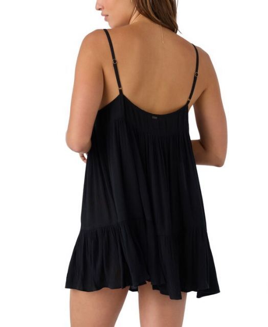 品数豊富。 送料無料 オニール レディース ワンピース トップス Women s Saltwater Solids Rilee Crinkle Cover-Up Mini Dress Black