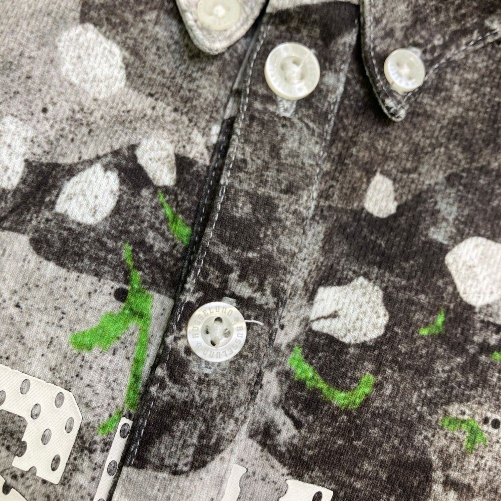 サイズ：2 RUSSELUNO ラッセルノ  半袖ポロシャツ ルチャ 総柄 グレー系 [240101417390] ゴルフウェア メンズ ストスト サイズ：2 RUSSELUNO ラッセルノ 半袖ポロシャツ ルチャ 総柄
