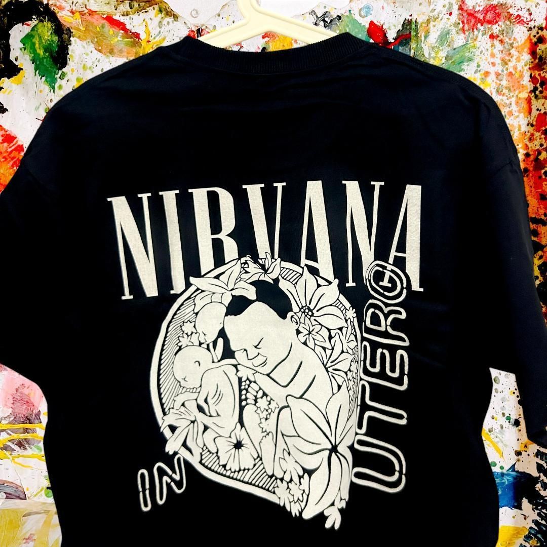 ニルヴァーナ リプリント Tシャツ 半袖 メンズ 新品 個性的 黒 エアロ  